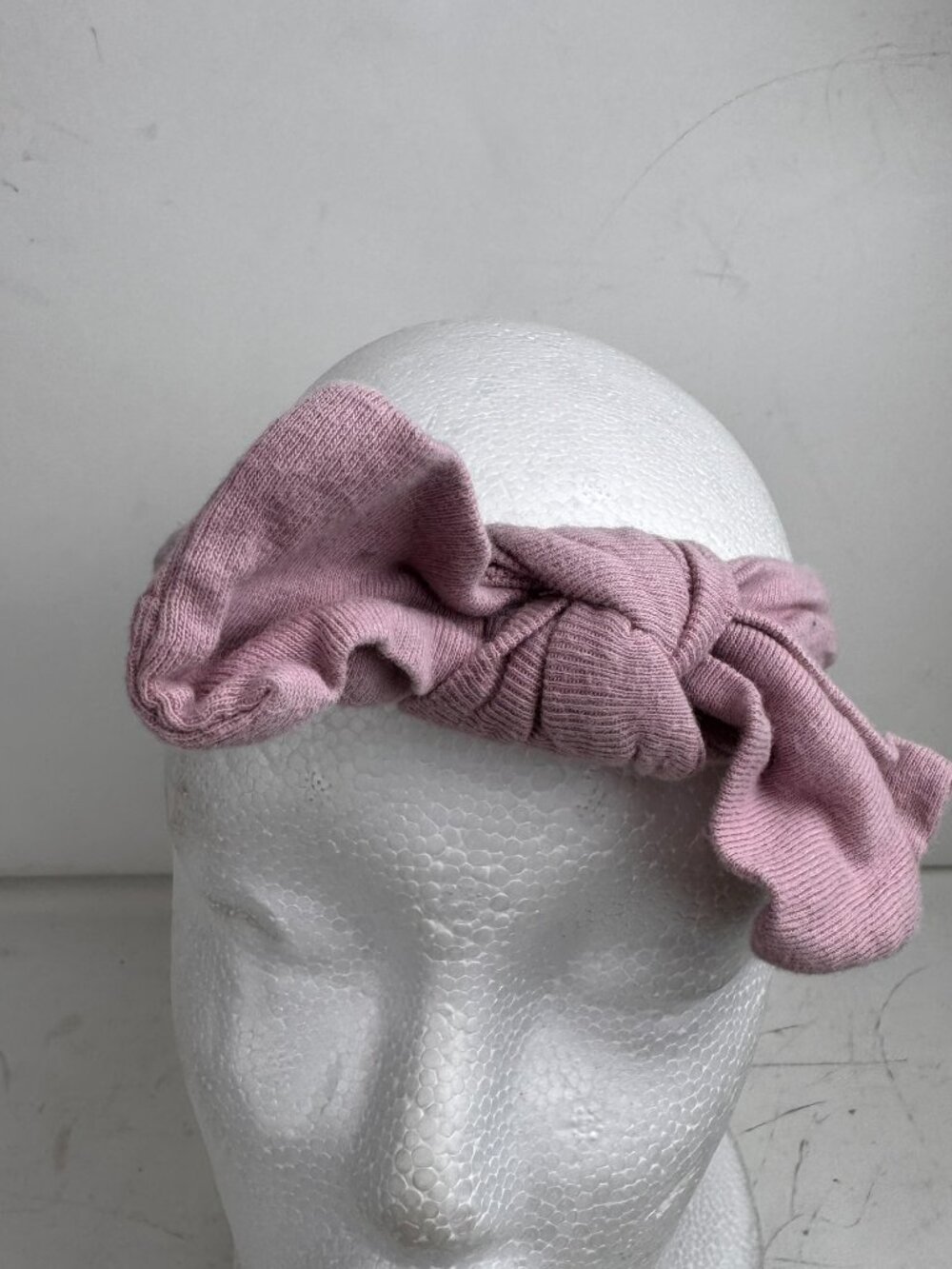 Target Ribbed Knot Bow Baby Headband Mauve Pink Soft Stretch AS IS Stain 04/24